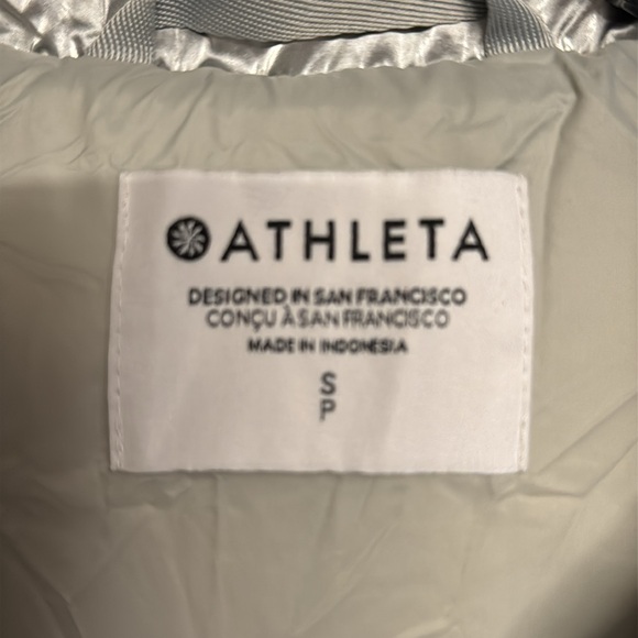Athleta Downtown Metallic Down Vest, Size S, Color Metallic Silver - Picture 7 of 10